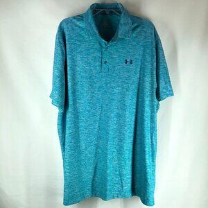 Under Armour Heat Gear Blue Polo Shirt Size 2XL